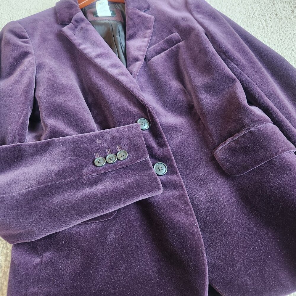 J. Crew Velvet Schoolboy Blazer Plum Eggplant Purple - Picture 4 of 12